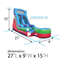15 foot modular retro inflatable water slide dimensions2 174378837 3 15' Galaxy Water Slide