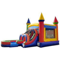 inflatable bounce house water slide kids rainbow2 1743784777 1 Galaxy Rainbow wet & Dry Combo