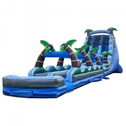 65 foot double lane inflatable water slide tropical marble1 169938 1 65’ TROPICAL SLIP AND SLIDE