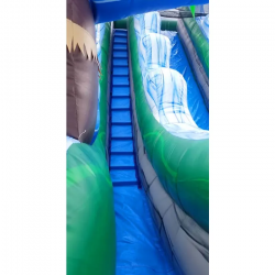 65 foot double lane inflatable water slide tropical marble4 169938 1 65’ TROPICAL SLIP AND SLIDE