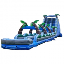 65 foot double lane inflatable water slide tropical marble1 1699384112 65’ TROPICAL SLIP AND SLIDE